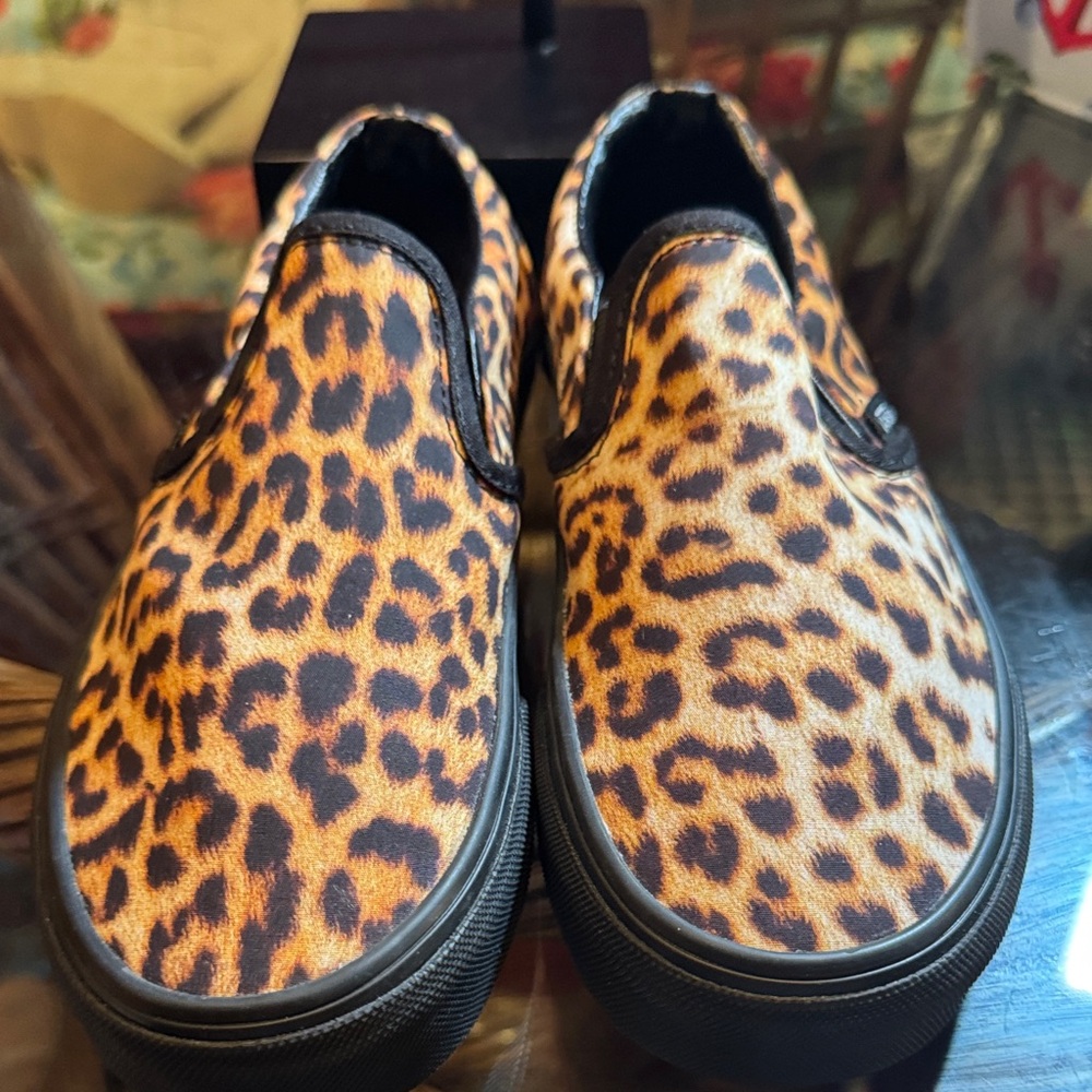 Vans Leopard Print Slip-On Shoes